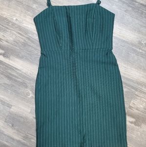 NWT Green & White Pinstripe Forever 21 Dress